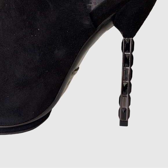 GUCCI BLACK SUEDE SLINGBACK OPEN TOE PUMPS - Picture 9 of 16